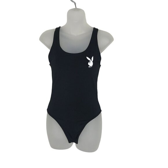 PLAYBOY Black Bodysuit Size L - Picture 1 of 6